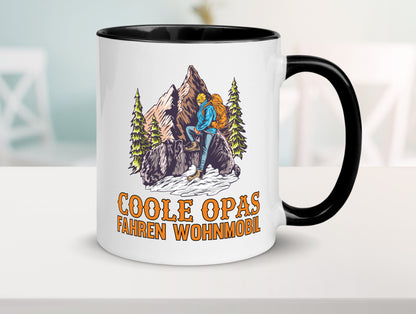 Coole Opas fahren Wohnmobil | Opa Wanderer Berge Humor Familie Geschenkidee Tasse