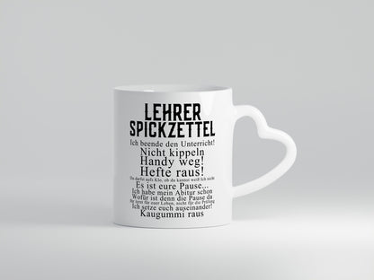 Lehrer Sprickzettel | Lehrerin Schule Geschenkidee Humor Tasse