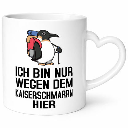 Nur wegen Kaiserschmarrn hier | Pinguin Rucksack lustig Humor Geschenkidee