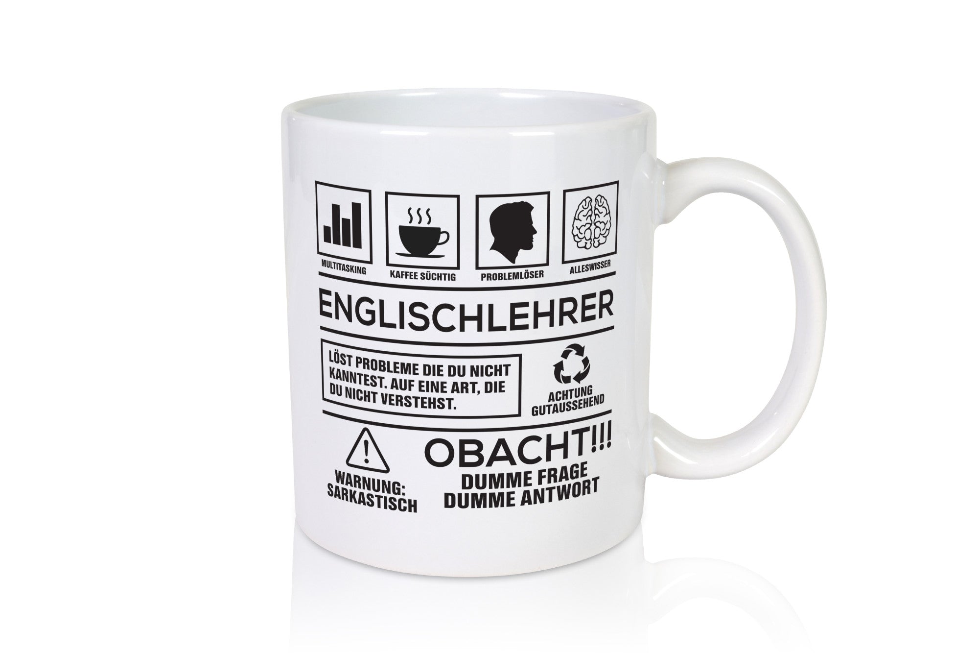 Achtung Probleme Englischlehrer | Schule Englisch Geschenkidee Humor Tasse