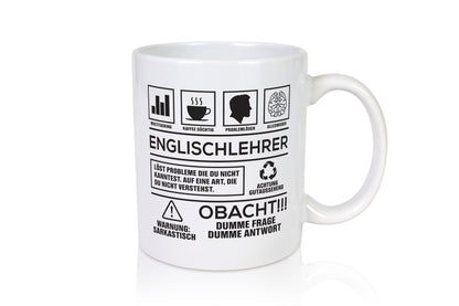Achtung Probleme Englischlehrer | Schule Englisch Geschenkidee Humor Tasse
