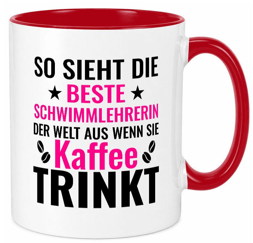 Kaffee trinkt: Schwimmlehrerin | schwimmen Lehrer Geschenkidee Humor Tasse
