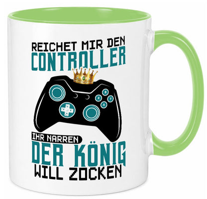 Der König will Zocken | Gamer lustiger Spruch Geschenk Humor Geschenkidee Tasse