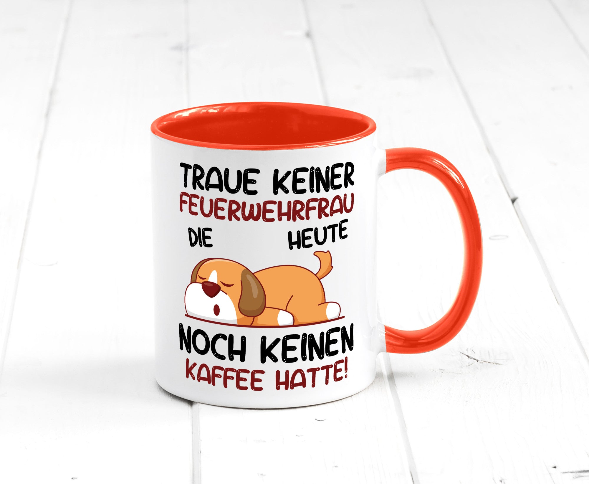 Traue keiner Feuerwehrfrau | Feuerwehr lustig Humor Geschenkidee Geschenk Tasse