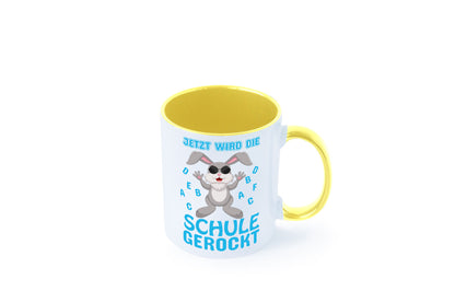 Schule wird gerockt | Schulbeginn Tasse cooler Hase lustiger Spruch Geschenk