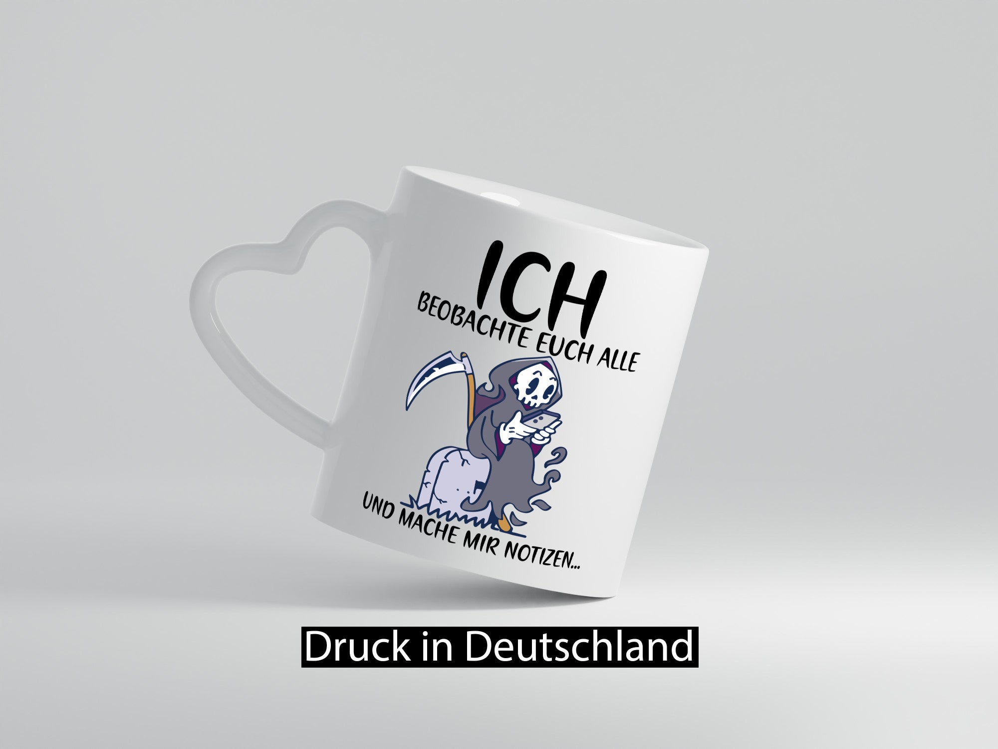 Ich beobachte euch | Sensenmann Sense Skelett Humor Geschenkidee Tasse
