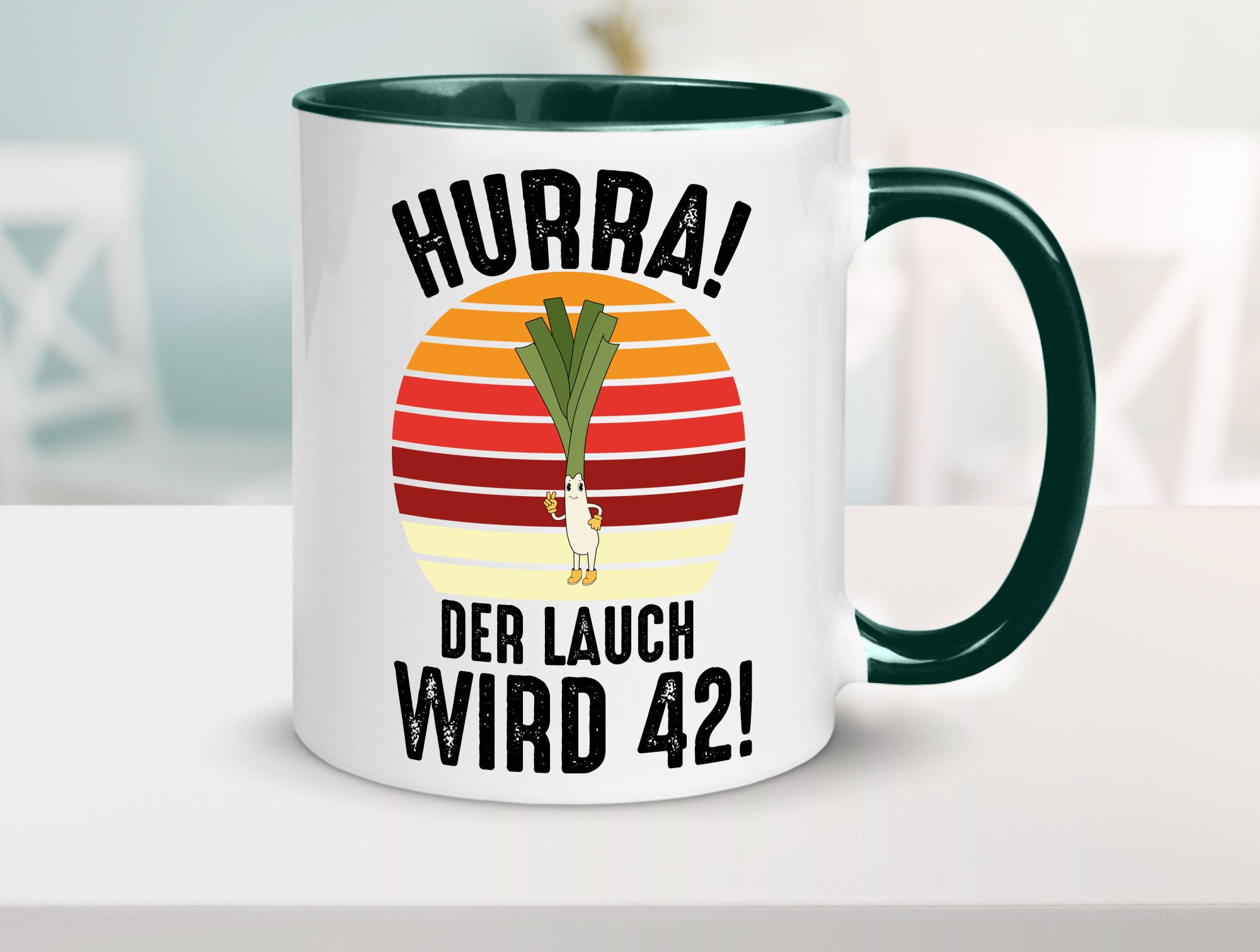 Hurra der lauch wird 42 | 42. Geburtstag Ehrentag Humor Geschenkidee Tasse