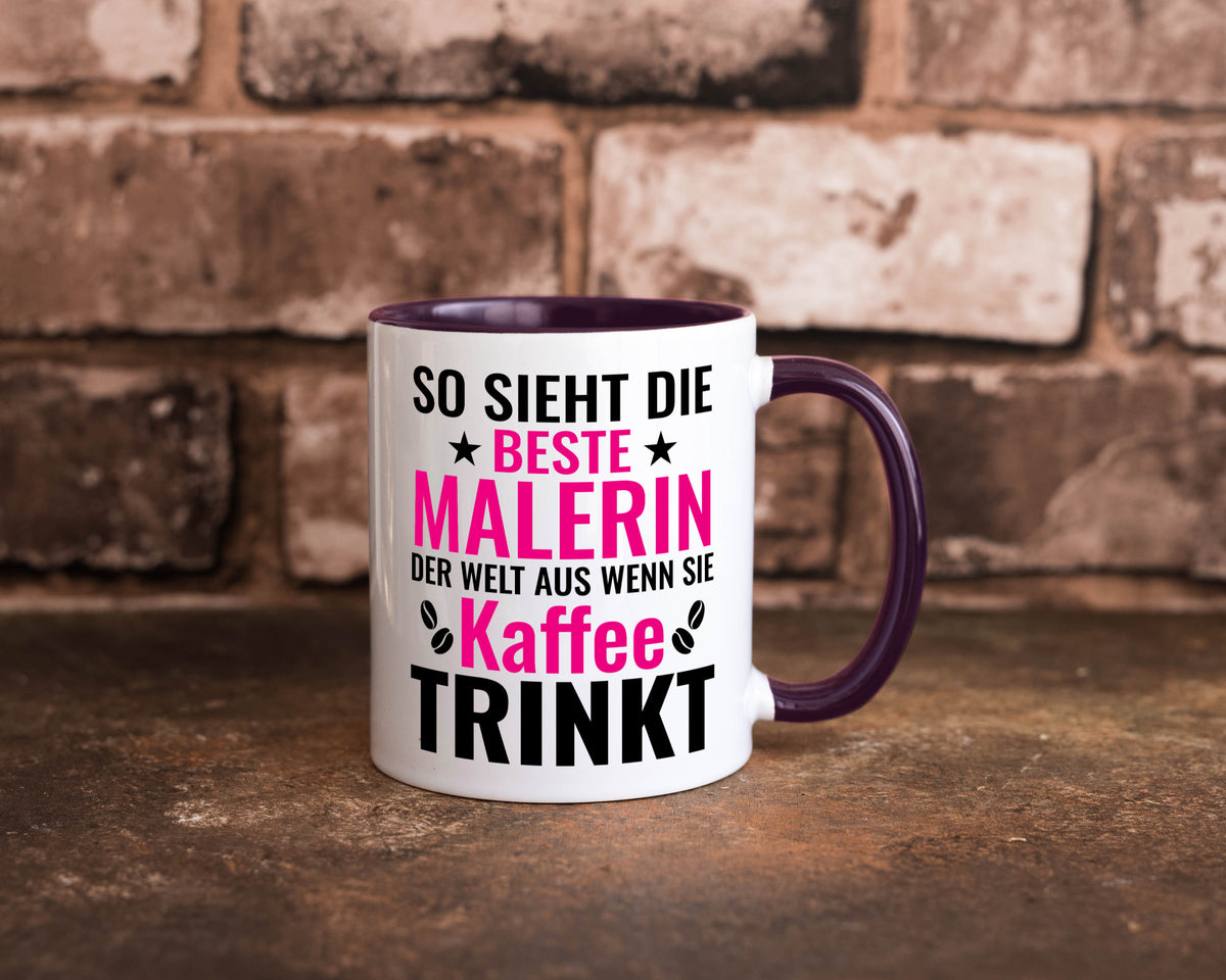 Kaffee trinkt: Malerin | Malerinnen lustiger Spruch Geschenk Humor Geschenkidee Tasse
