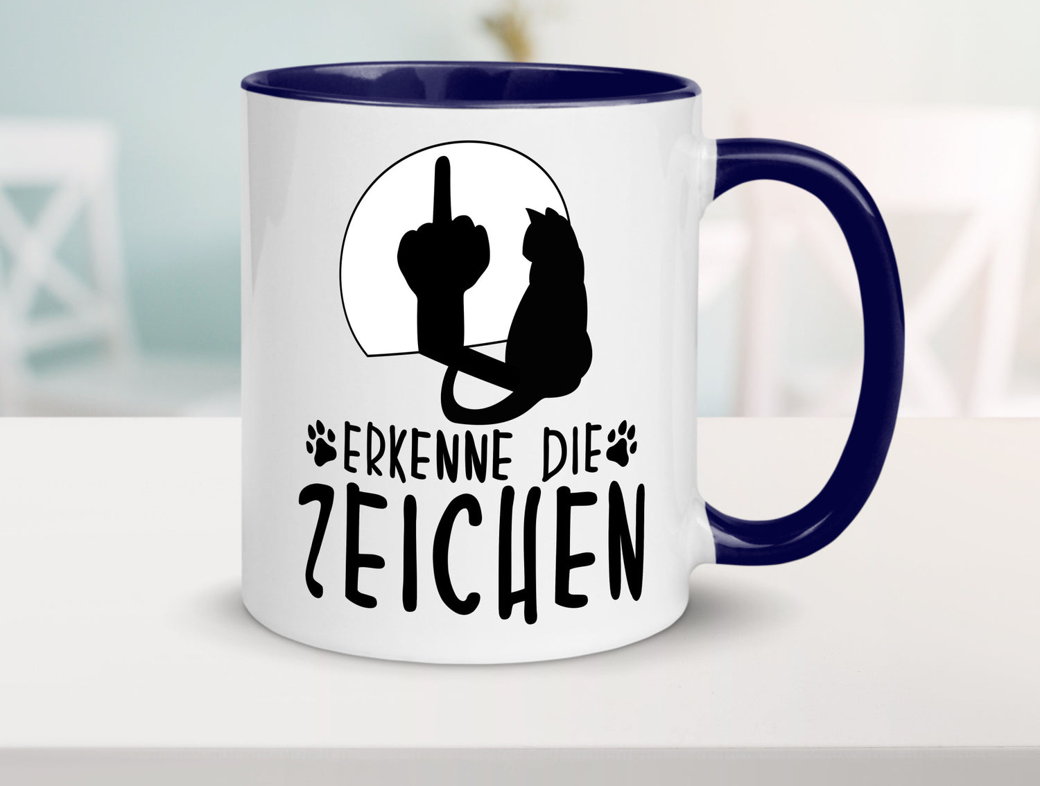 Erkenne die Zeichen | Katze Humor Tierliebhaber Geschenkidee Tasse