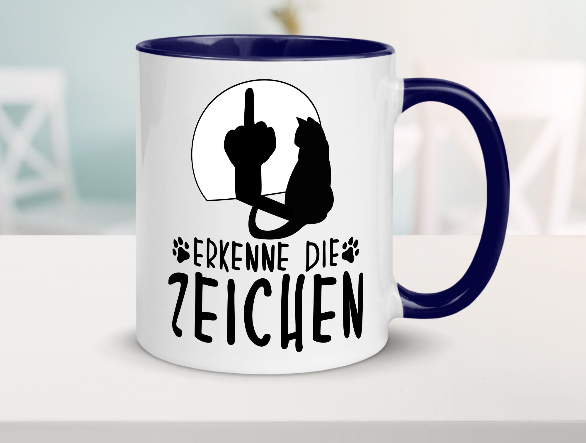 Erkenne die Zeichen | Katze Humor Tierliebhaber Geschenkidee Tasse