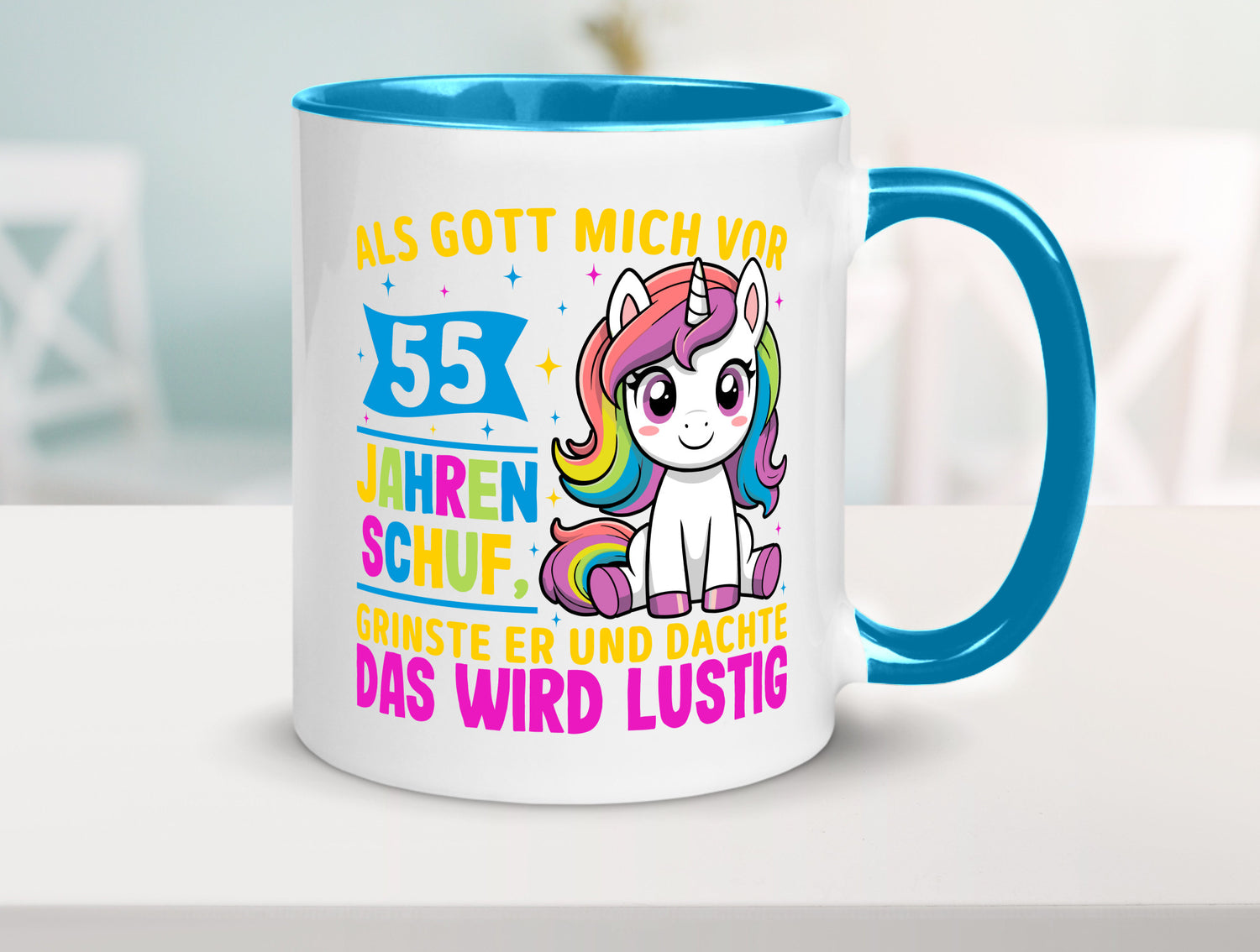 55. Geburtstag | Als Gott mich schuf 40 Jahre v2 lustiger Spruch Geschenk