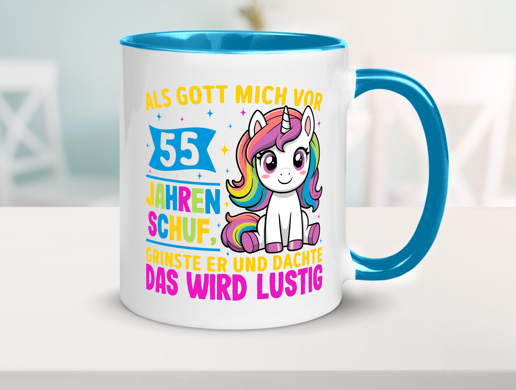 55. Geburtstag | Als Gott mich schuf 40 Jahre v2 lustiger Spruch Geschenk