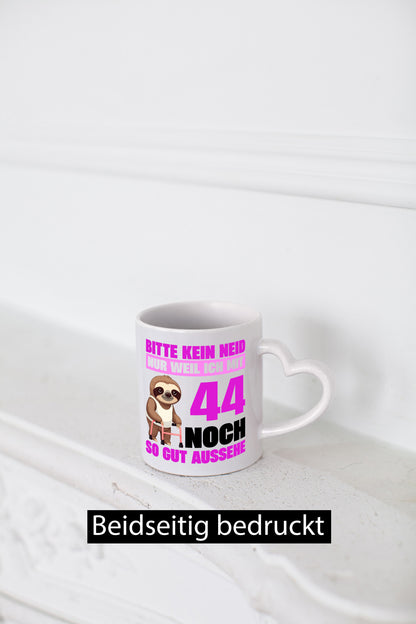 44. Geburtstag | Bitte kein neid Faultier 44 Jahre Geschenkidee Humor Tasse