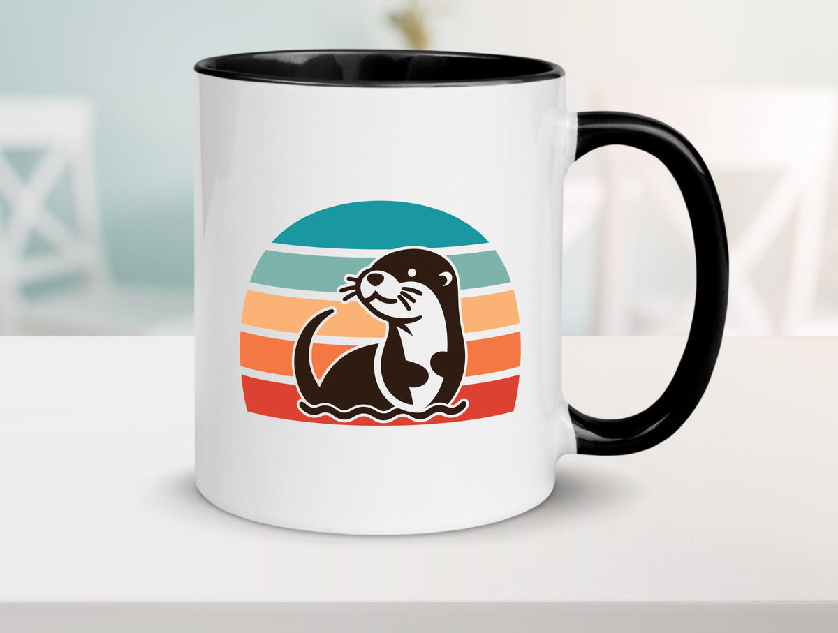 See Otter | Sunset Retro Vintage Natur lustiger Spruch Geschenk Humor Tasse