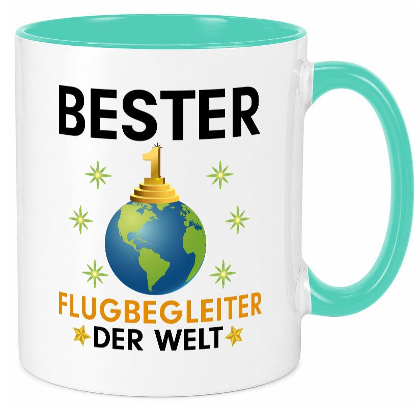 Welt Bester Flugbegleiter | Steward Flughafen Geschenkidee Humor Tasse