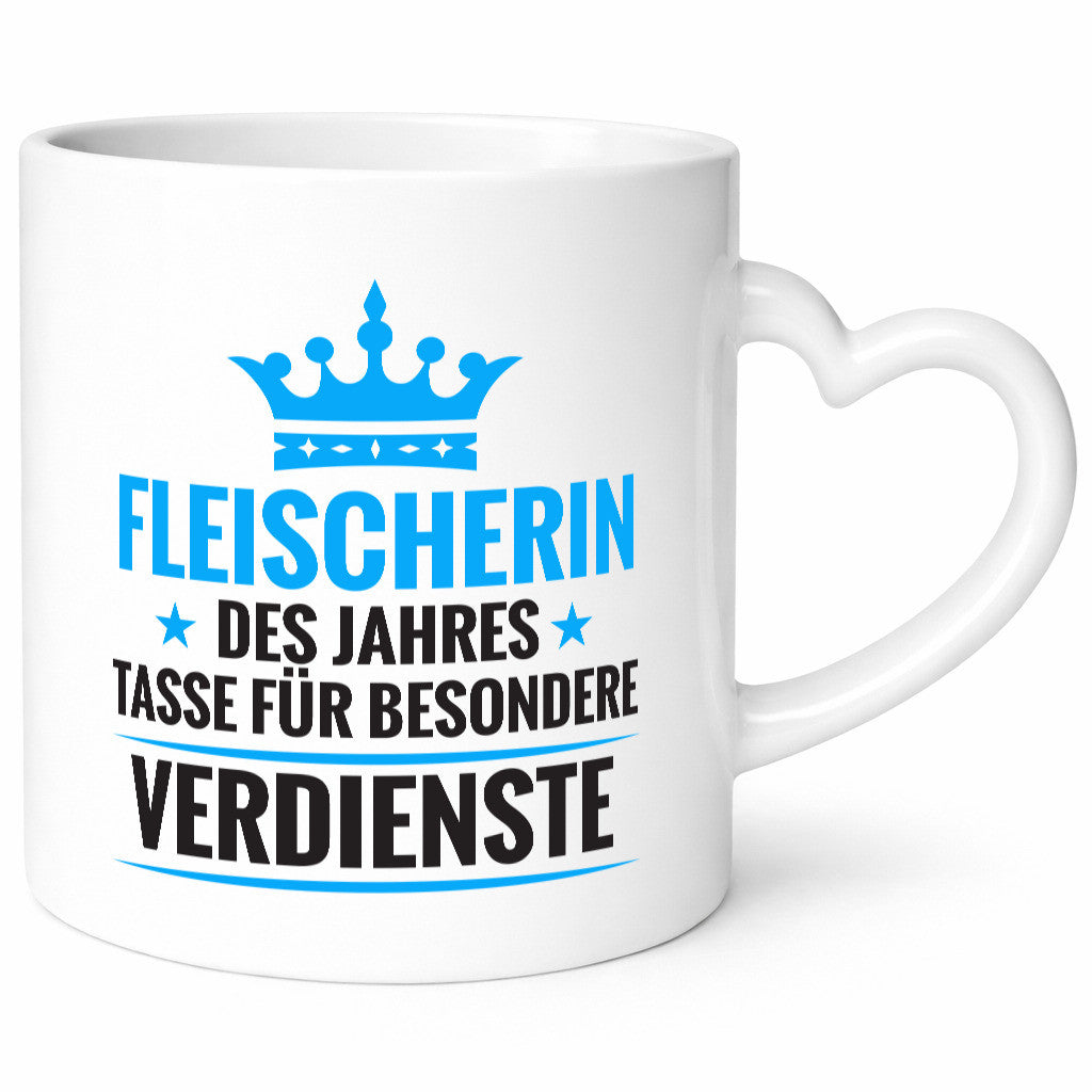 Besonderer Verdienst: Fleischerin | Schlachterei lustig Humor Geschenkidee Tasse