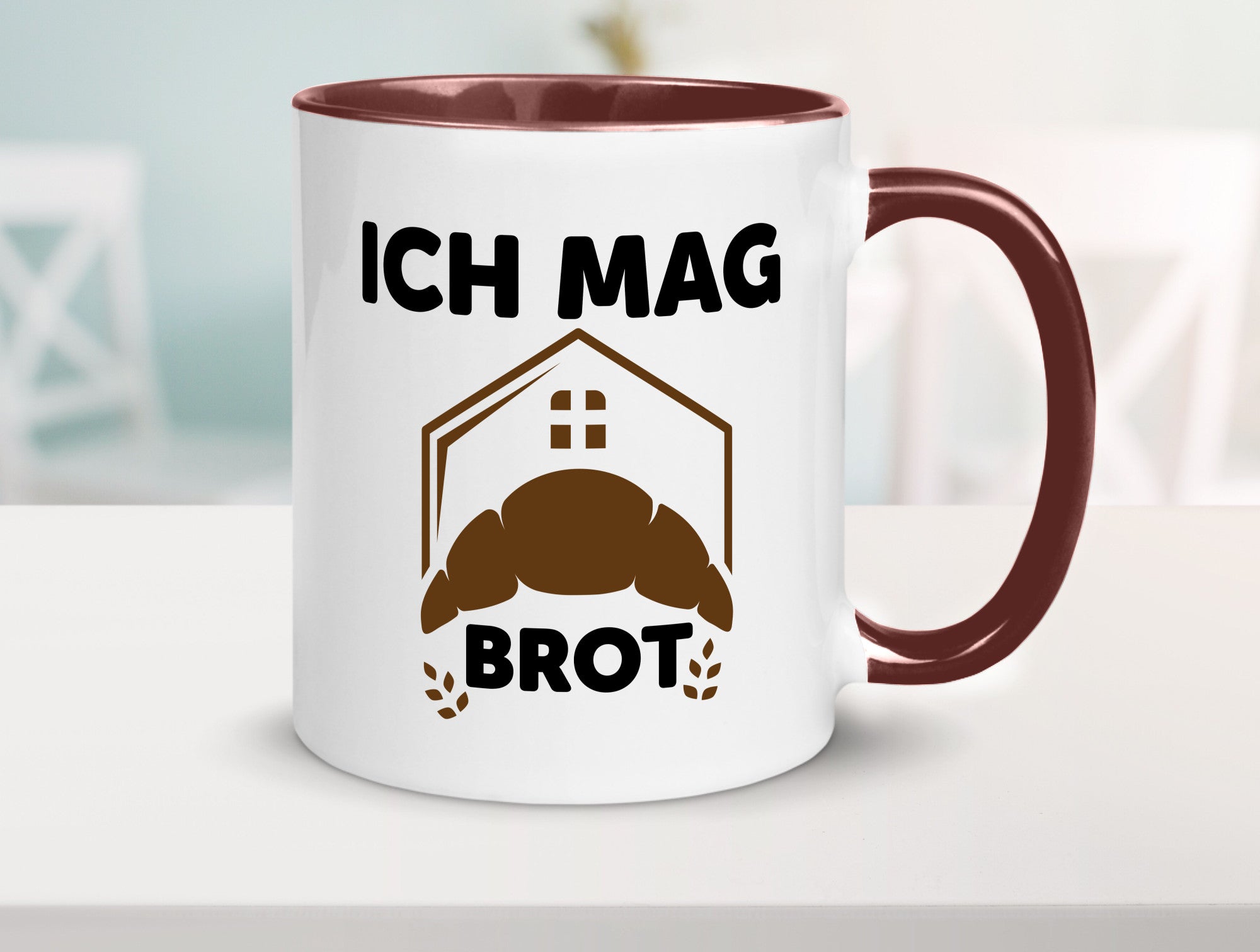 Ich mag Brot | Bäcker backen lustiger Spruch Geschenk Humor Geschenkidee Tasse