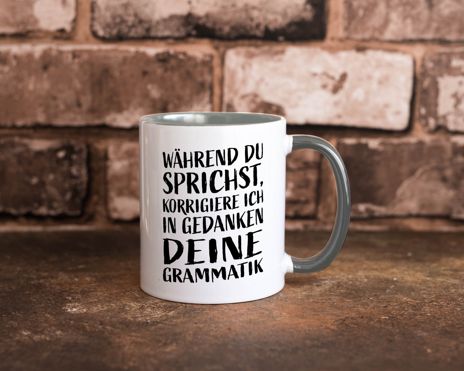 Während du sprichst, Grammatik korrigieren lustiger Spruch Geschenk Humor
