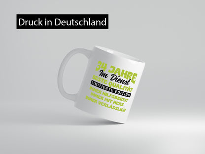 34 Jahre im Dienst | Jubiläum Arbeit v4 Geschenk Kollegen Büro lustiger Spruch