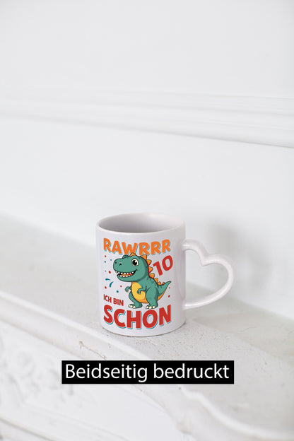 10. Geburtstag | 10 Jahre Rawr Ich bin schon T-Rex Geschenkidee Humor Tasse