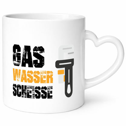 Gas | Wasser Scheisse Klempner lustiger Spruch Geschenk Humor Geschenkidee Tasse