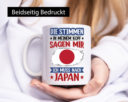 Japan | Urlaub Stimmen in meinem Kopf Traumland Geschenkidee Humor Tasse