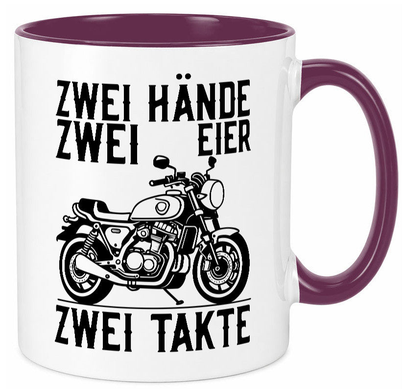 Zwei Hände | Zweitaktmotor Motorrad Moped Biker Geschenkidee Humor Tasse