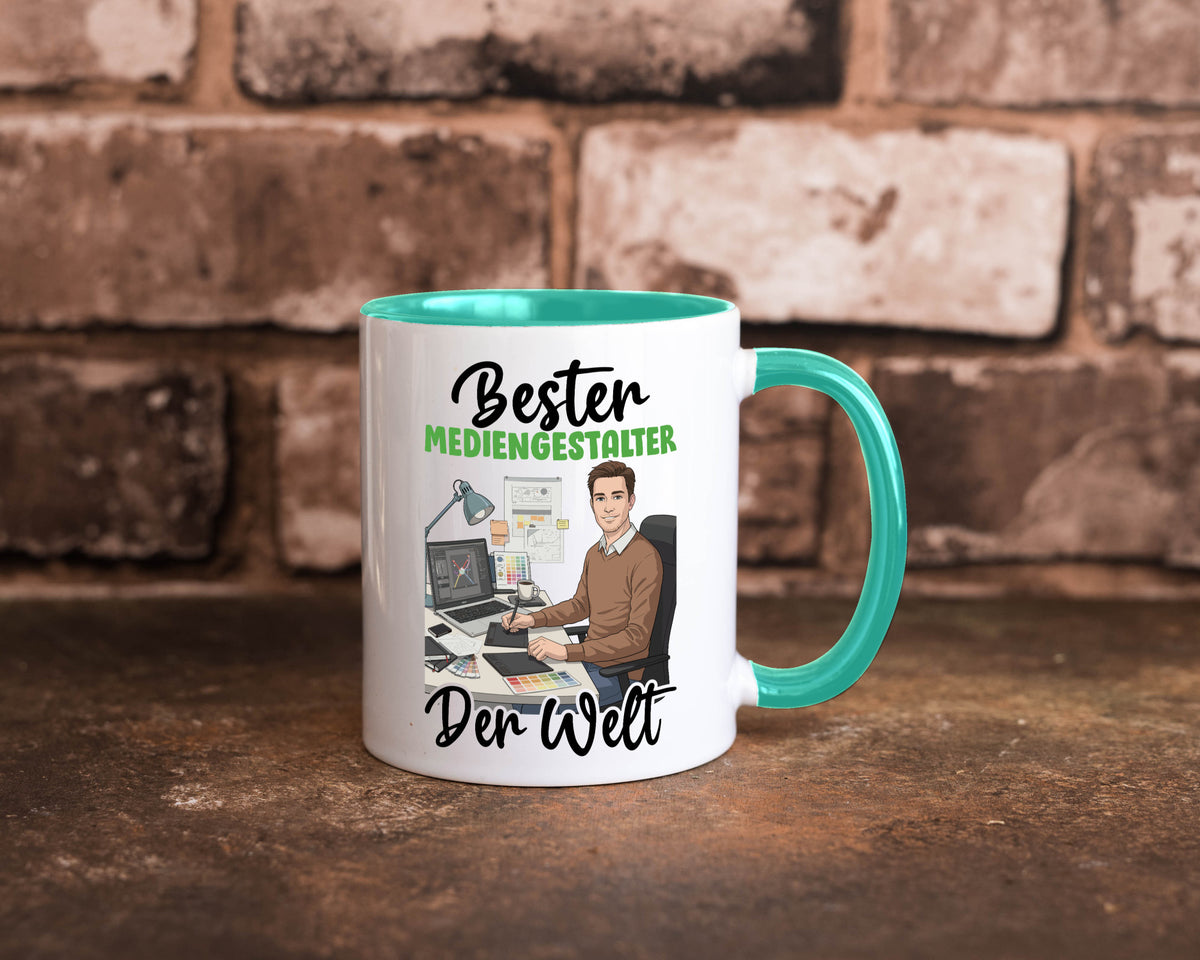 Bester Mediengestalter | Medien v2 Geschenk Humor Geschenkidee lustiger Spruch Tasse
