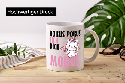 Hokus Pokus lustiger Spruch Geschenk Humor Geschenkidee Tasse