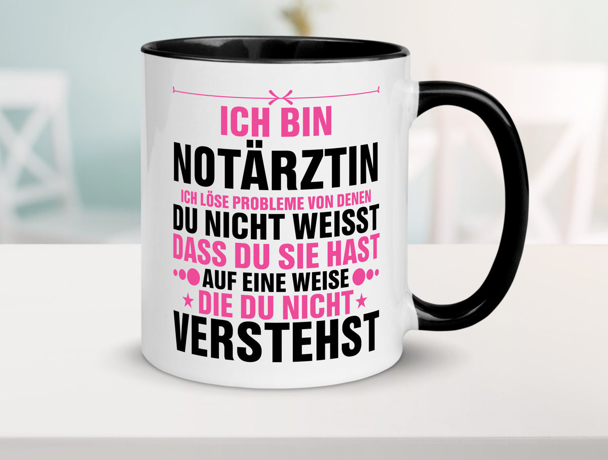 Löse Probleme: Notärztin | Ãrztin v2 lustiger Spruch Geschenk Humor Tasse