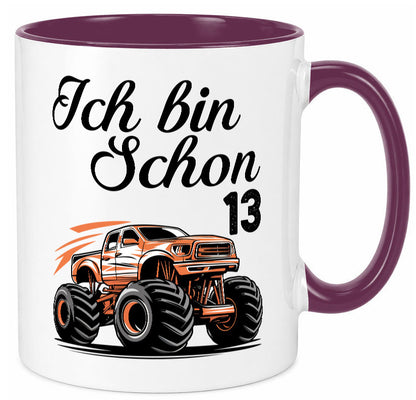 13. Geburtstag | Monster truck 13 Jahre Geschenkidee Humor Tasse