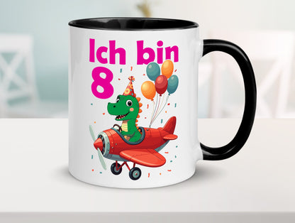 8. Geburtstag | 8 Jahre Drache Flugzeug Geschenk Geschenkidee lustiger Spruch Tasse