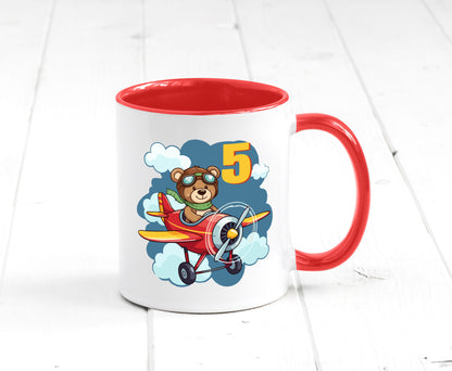 5. Geburtstag | 5 Jahre Kinder Pilot Flugzeug Geschenkidee Humor Tasse