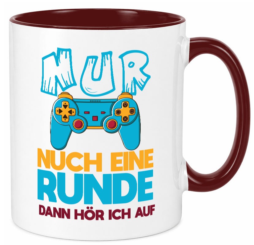 Nur noch eine Runde dann hör ich auf | Gamer Zocken lustig Humor Geschenkidee Tasse