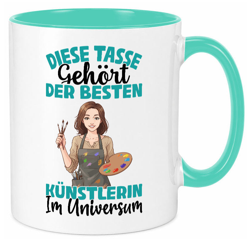 Im Universum: Künstlerin | Kunst lustig Humor Geschenkidee Geschenk Tasse