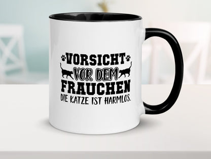 Vorsicht vor Frauchen | Frauen Tasse Katzenbesitzerin Humor Tierliebhaber