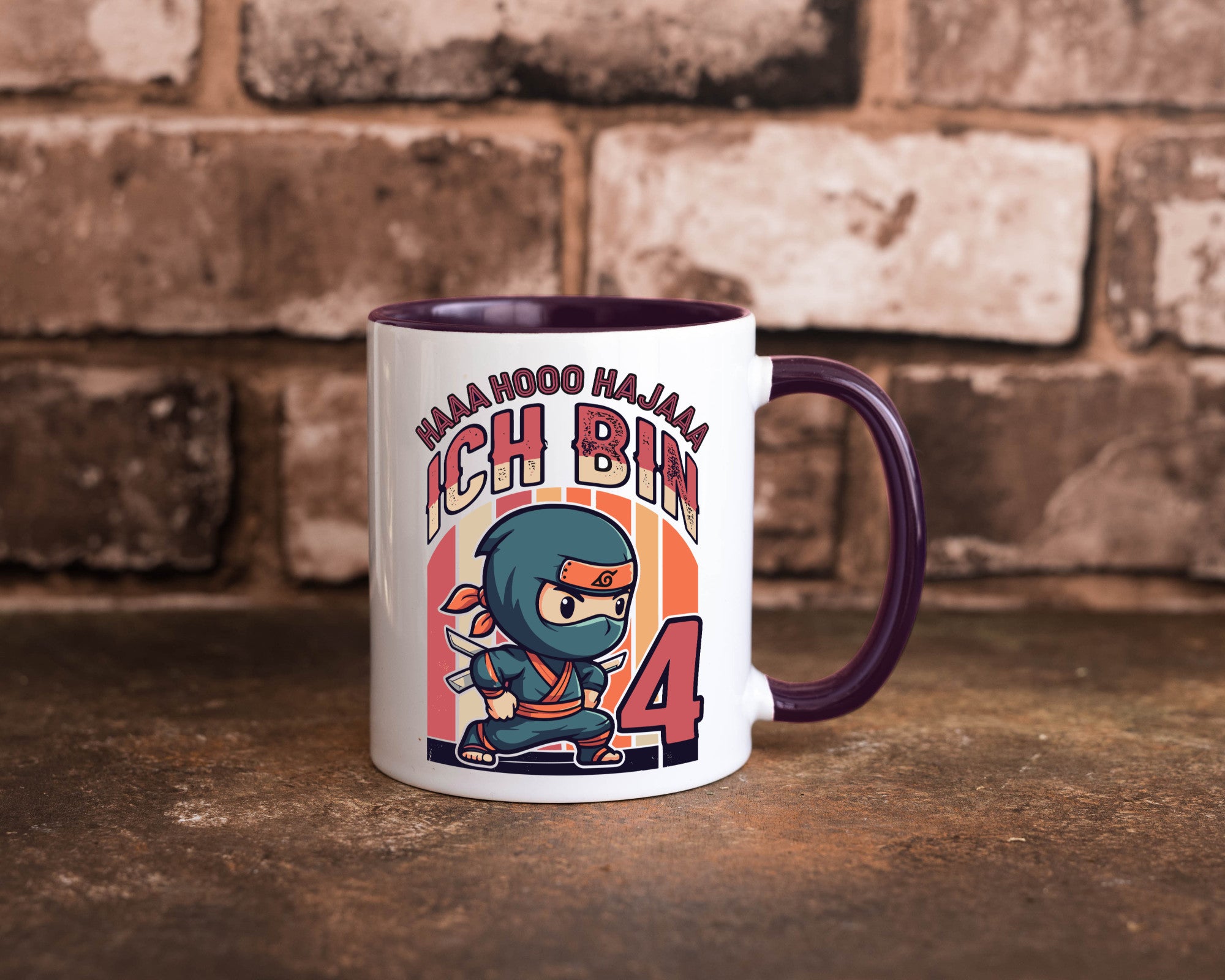 4. Geburtstag | Ninja Junge 4 Jahre lustiger Spruch Geschenk Geschenkidee Tasse