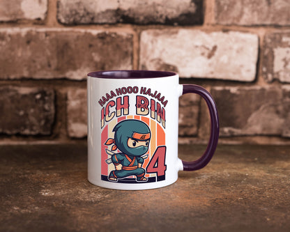 4. Geburtstag | Ninja Junge 4 Jahre lustiger Spruch Geschenk Geschenkidee Tasse
