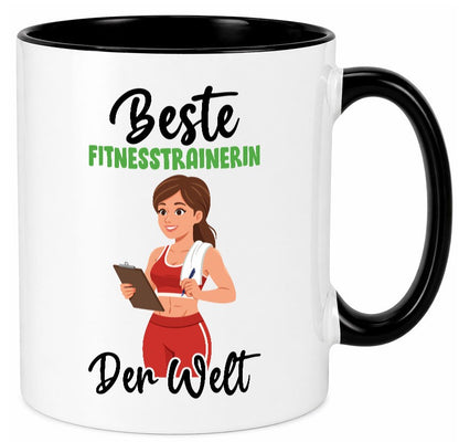 Beste Fitnesstrainerin | Trainerin Sport v2 lustiger Spruch Geschenk Humor Tasse