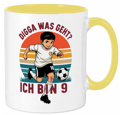 9 Geburtstag | Jahre Digga was geht ab Fußball lustig Geschenkidee Geschenk