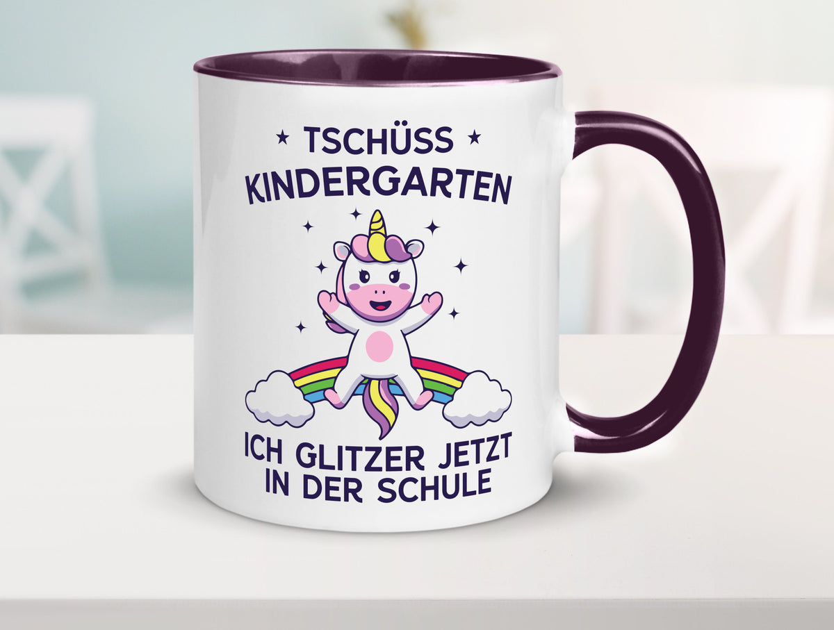 Kindergarten, jetzt Schule | Einhorn Geschenk Humor Geschenkidee lustiger Tasse