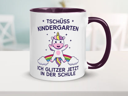 Kindergarten, jetzt Schule | Einhorn Geschenk Humor Geschenkidee lustiger Tasse