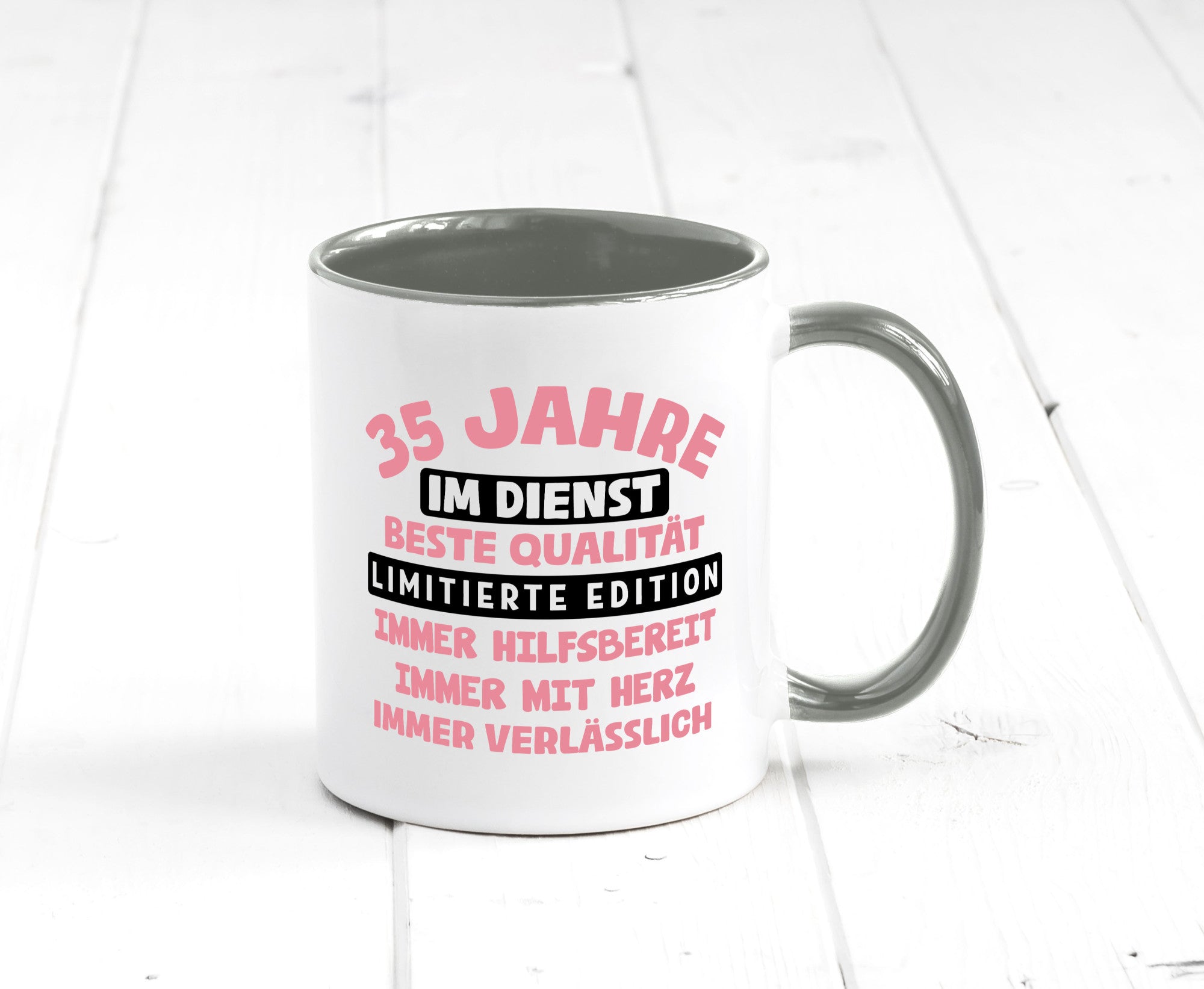 35 Jahre im Dienst | Jubiläum Arbeit v11 lustig Kollegen Büro Geschenk Tasse