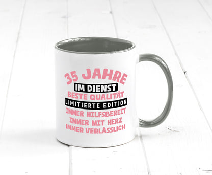 35 Jahre im Dienst | Jubiläum Arbeit v11 lustig Kollegen Büro Geschenk Tasse