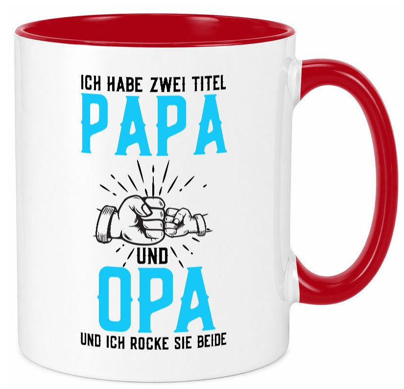 Papa und Opa | zwei Titel Rocke sie Beide Humor Familie Geschenkidee Tasse