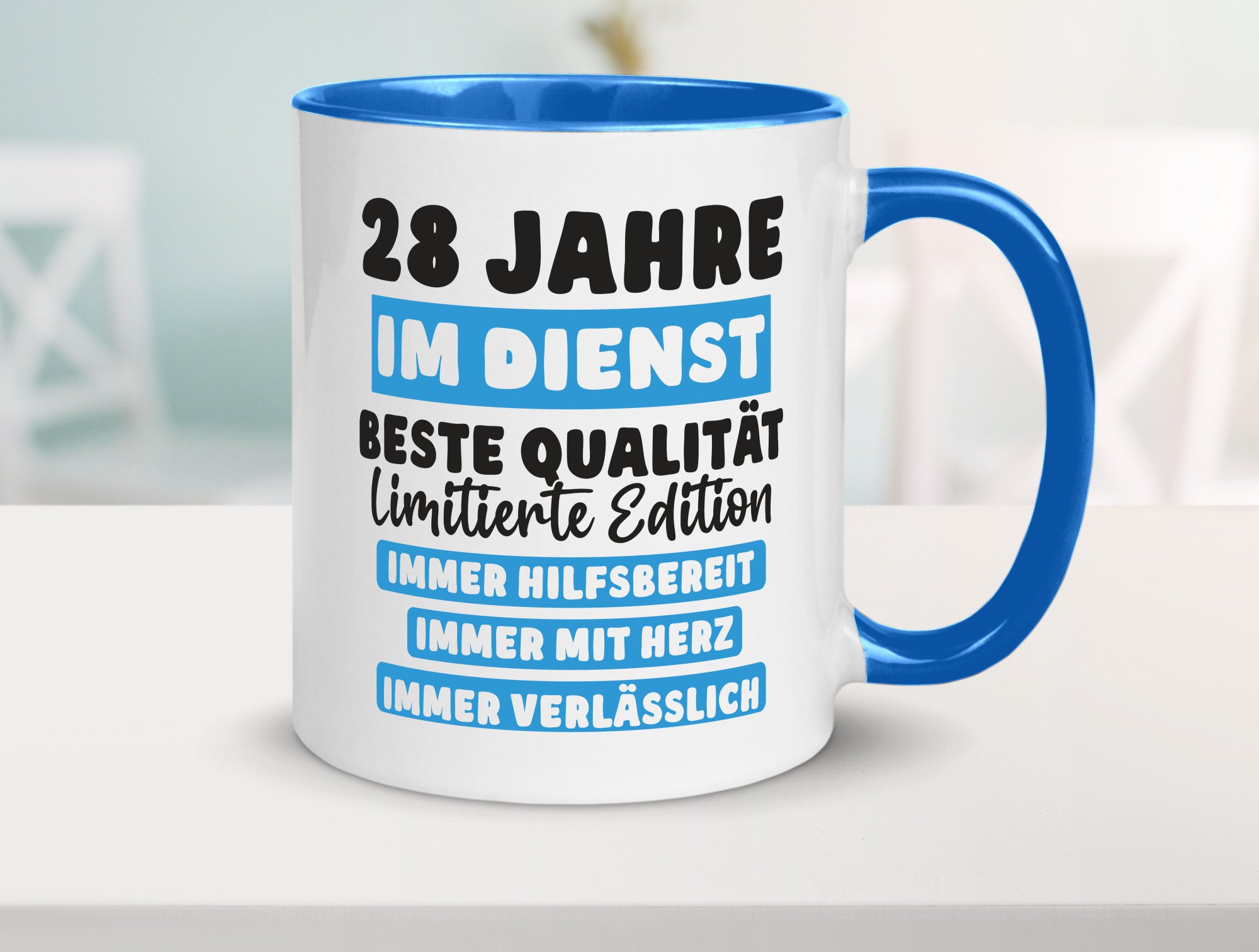 28 Jahre im Dienst | Jubiläum Arbeit v6 lustig Kollegen Büro Geschenk Tasse