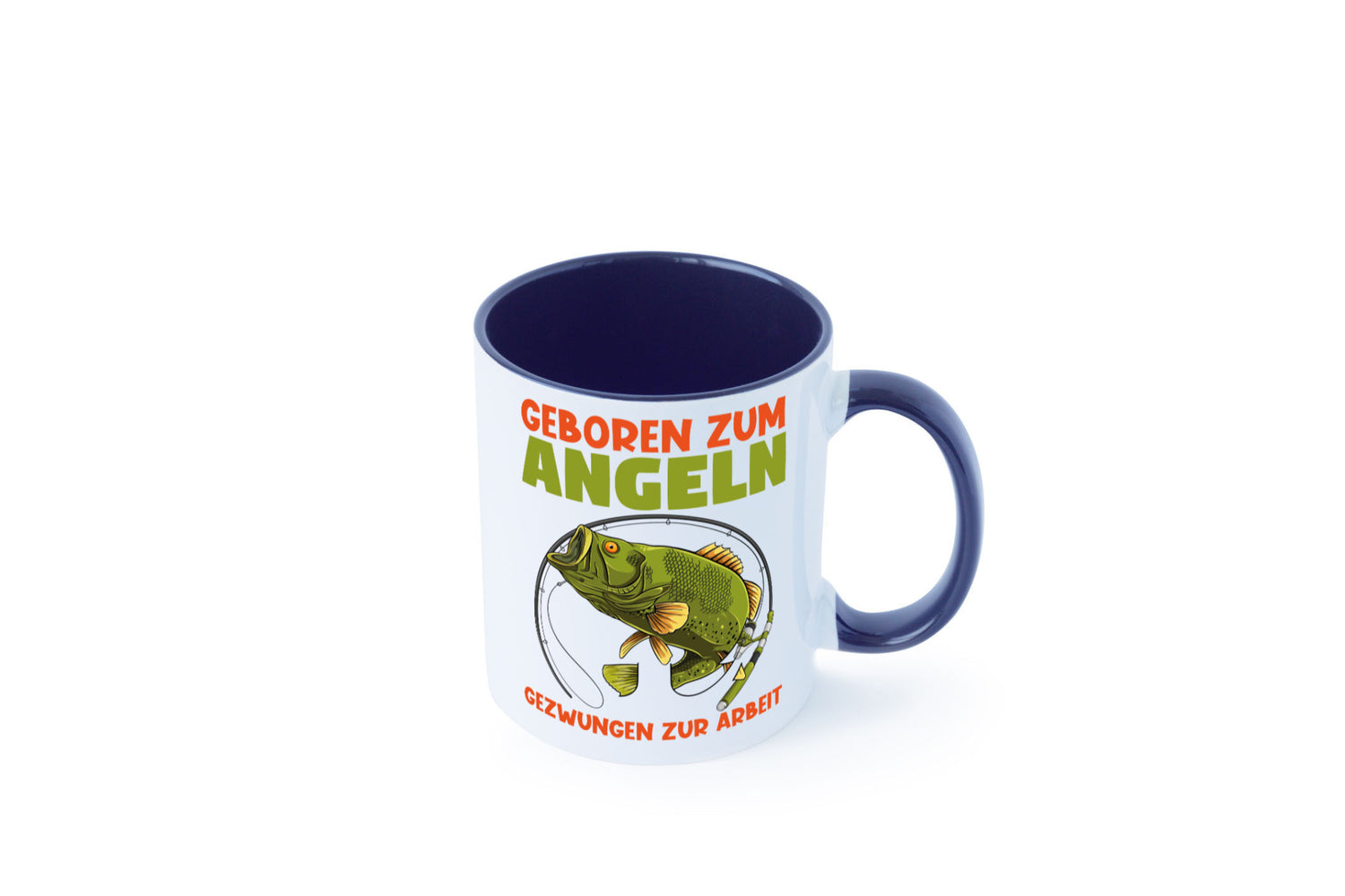 Geboren zum Angeln | Angler Tasse Fischer Spruch Humor Geschenkidee