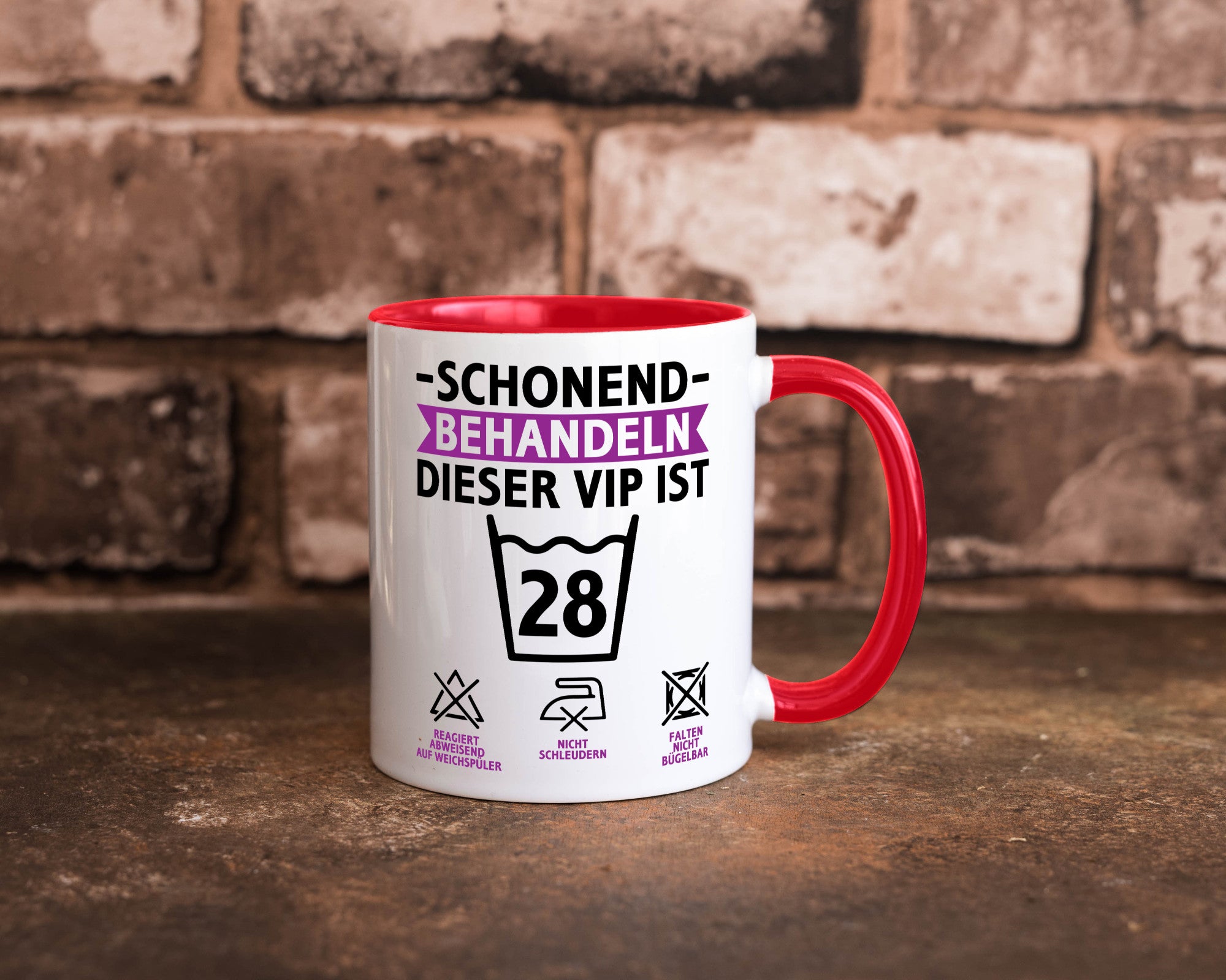 28 Geburtstag | schonend behandeln Jahre Humor Geschenkidee Tasse