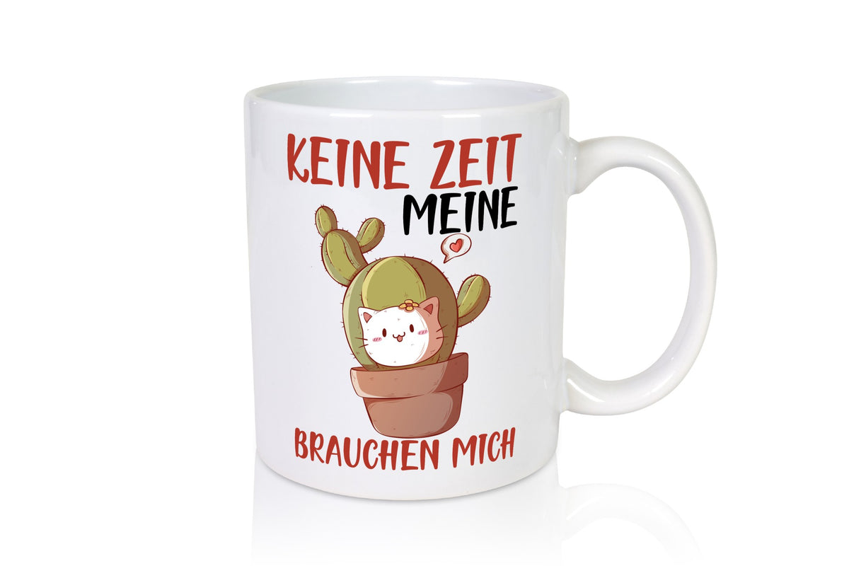 Keine Zeit meine Katzen brauchen mich | Kaktus Geschenk Tierliebhaber Humor Tasse