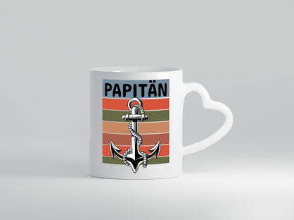 Papitän | Spruchtasse Vatertag Geburtstag Papa lustig Familie Geschenkidee